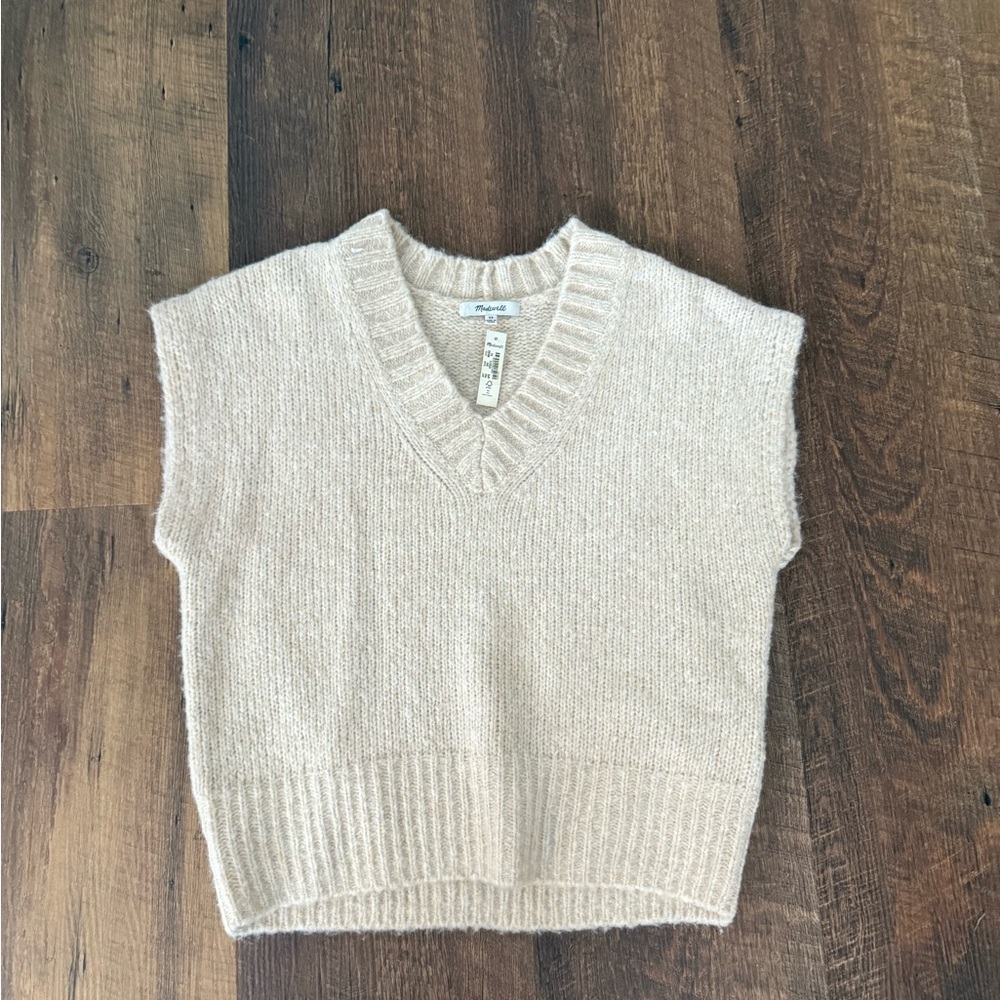 Madewell Cream Sweater Vest XS
